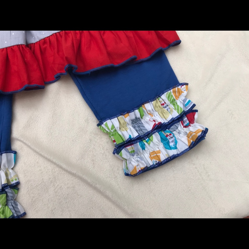 NWT Chicken Patchwork Blue Boutique Set - Picture 2 of 6